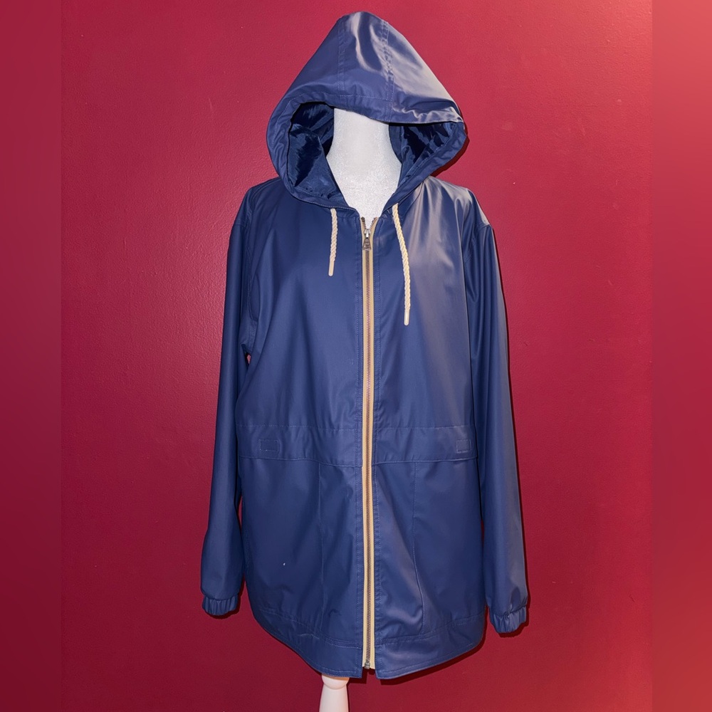 Weatherproof Royal Blue Hooded Rain Jacket